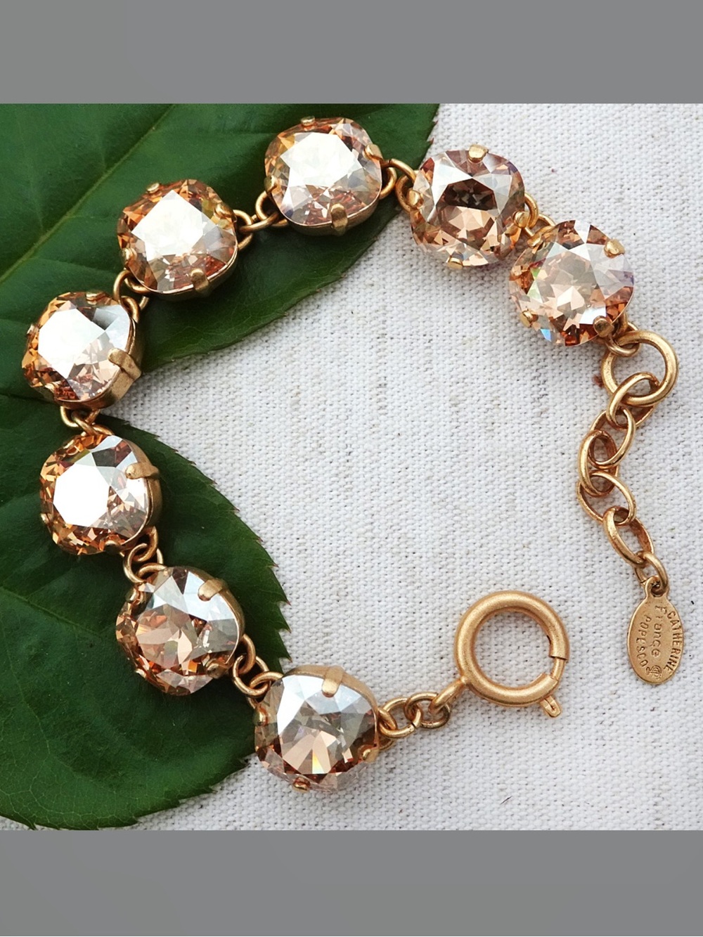 Catherine Popesco Gold-Tone Bracelet with Champagne Crystals